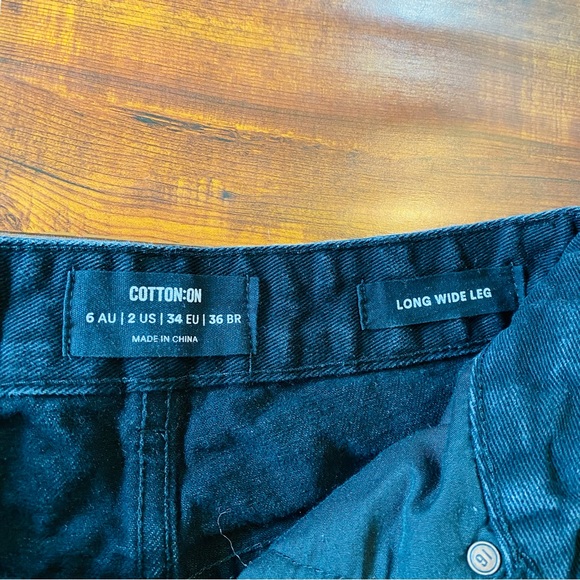 Cotton on Black Long Wide Leg Jean - Picture 4 of 7